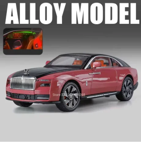 

1:24 Rolls Royce Spectre Alloy Luxy Модель автомобиля Литые под давлением металлические автомобили Модель автомобиля Звук и свет со звездным небом Топ Детская игрушка в подарок