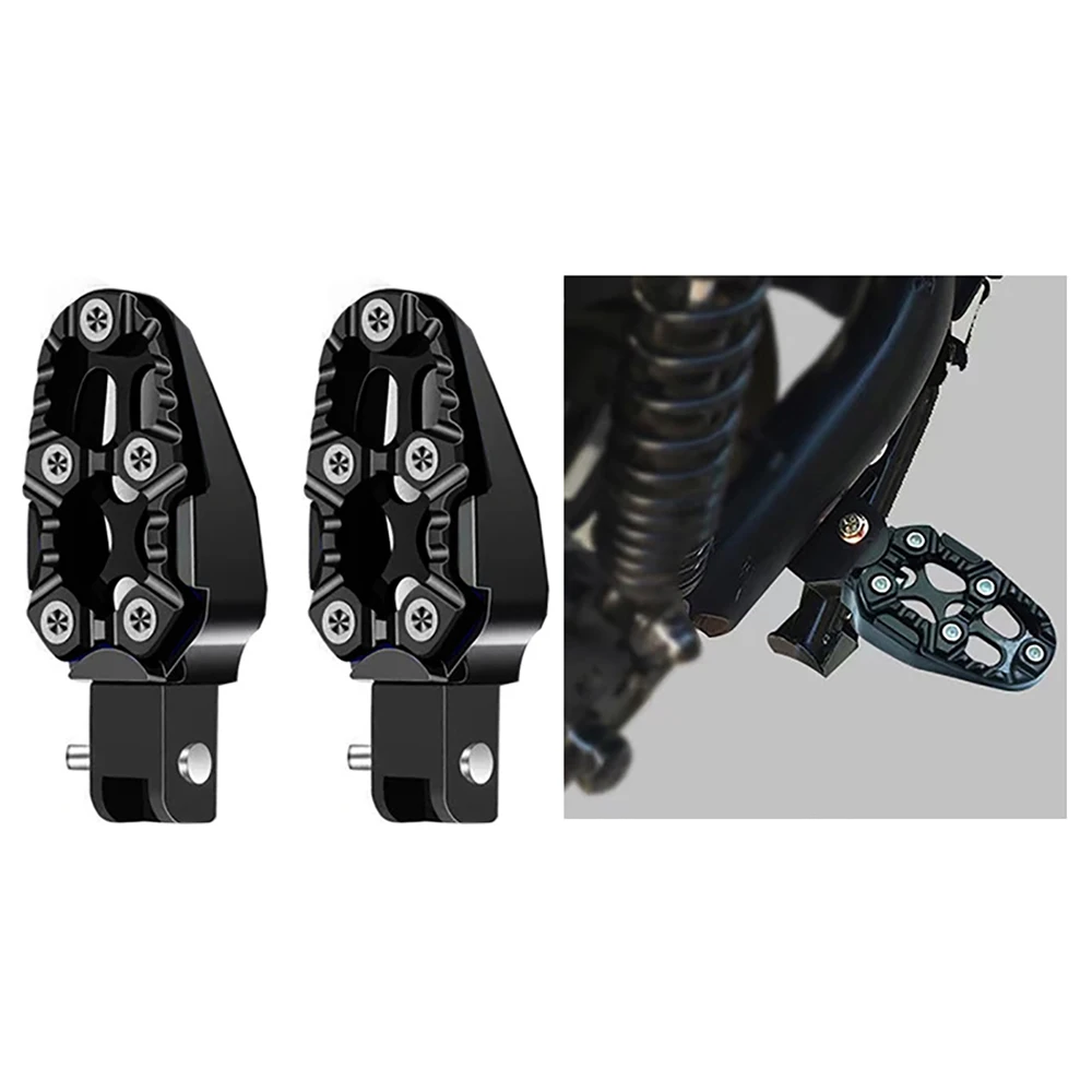 1 Pair Universal Aluminum Alloy Foot Pedals Angle Adjustable for Motorcycle Scooter ATV E-Bike Foot Rests Foot Pegs Accessories