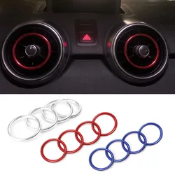 Aluminium Alloy Car Styling Accessories  Instrument Panel AC Air outlet Inner Decoration Ring Fit For Audi A1 2014-2017