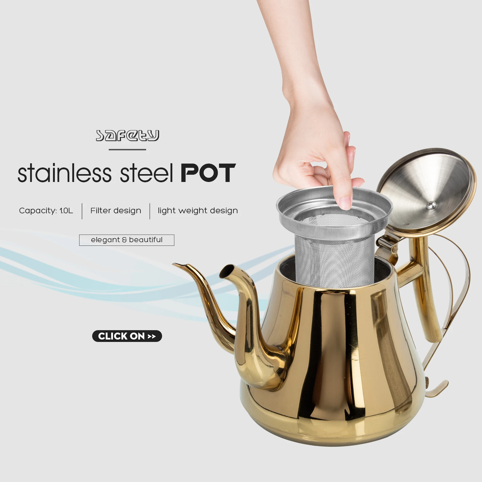 

Stainless Steel Tea Kettle Large Capacity Cold Water Storage Pot Heat Resistant Kitchen Tea Pot With Strainer For Home