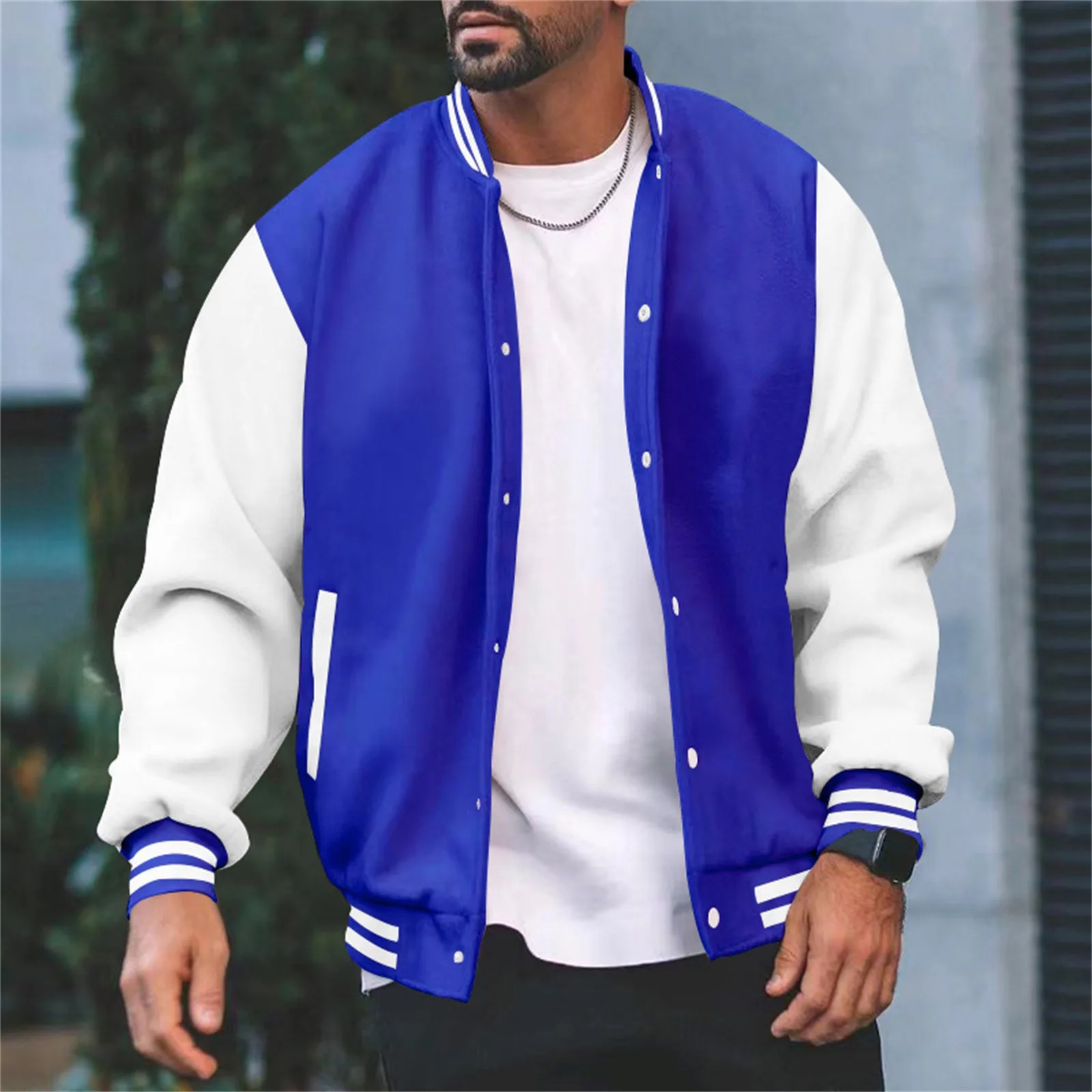 

2024 Spring Autumn Jacket Men's Casual Baseball Uniform Color Matching Top Flight Jacket European And American Fashion Jackets