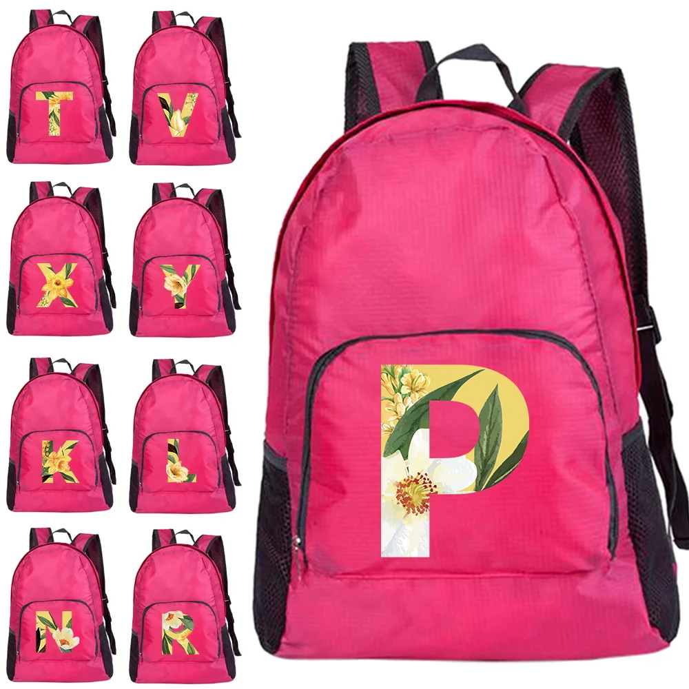 

Foldable Lightweight Backpack Leisure Men Women Sport Bags Floral Printing Series Outdoor Climbing Pack Cycling Travel Knapsack