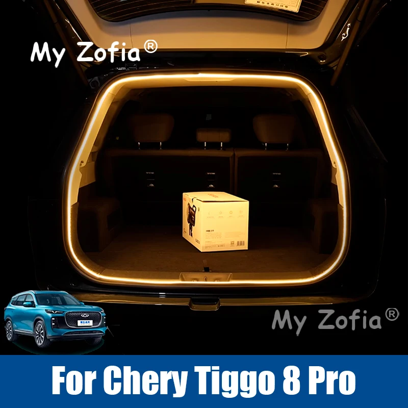 For Chery Tiggo 8 Pro 2025 2026 Car Rear Trunk LED Light Bar Strips Trunk Decorative Lamp Strip Automatic Light Accessories