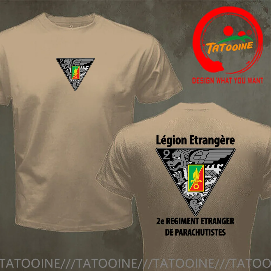 New French 2 REP Foreign Legion T Shirt Men Legion Etrangere Man T-Shirt Short Sleeve Casual Premium Cotton Tee Shirt Size S-6XL