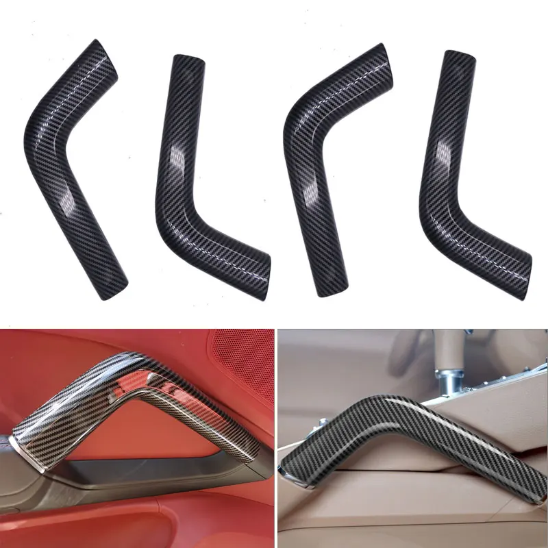 

Car-styling ABS Carbon Fiber Texture Central Handles Door Handle Panel Grab Pull Cover Trim For Porsche Cayenne 2011 2012 - 2017