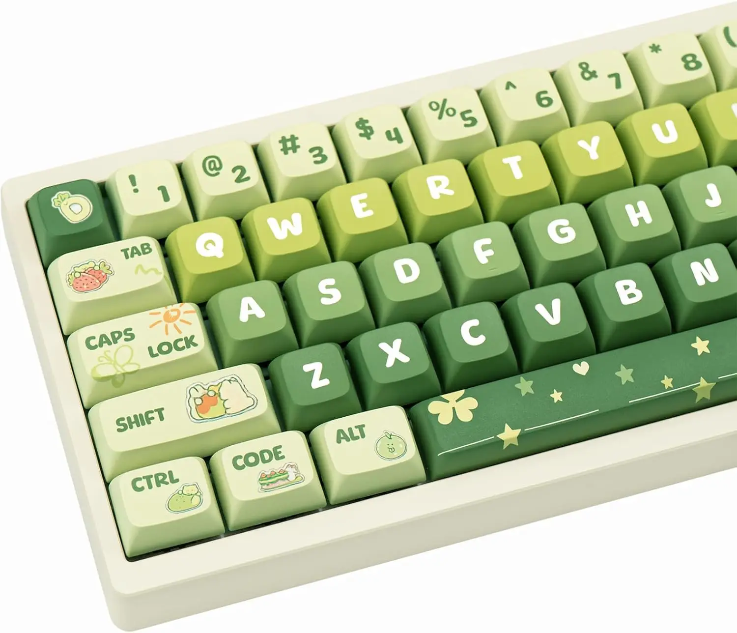 

Колпачки для клавиш PBT, 133 клавиши, градиентный зеленый цвет, набор колпачков для клавиш с сублимационной печатью для механических клавиатур Cherry Gateron MX Switches