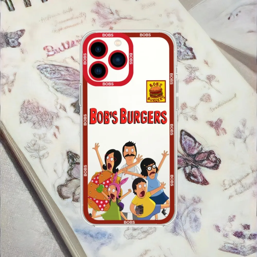 Cartoon B-Bobs B-Burgers Phone Case For iPhone 13 14 15 Mini 11 12 Pro Max Transparent Shell