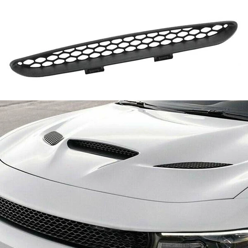 2X Car Front Hood Scoop Bezel Mesh Intake Grille Cover 68202462AD For DODGE Charger SRT Hellcat 2016-2021