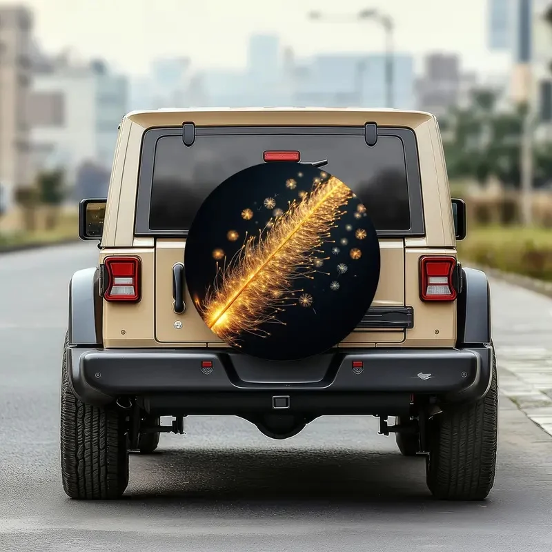Fit Glowing Dandelion Night Wheel - Self-Lit Tire Cover With Sparkling Effects, Compatible With SUVs, Cars, RVs, Jeeps & Off-Roa