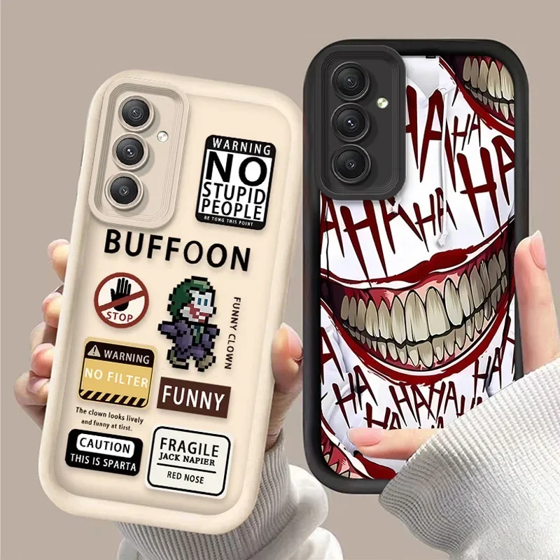 Crazy Smile Clown Buffoon Soft Case for Samsung Galaxy A55 A35 A15 A25 A16 A06 A05 A05S A24 A13 A23 A12 A22 A32 A52 A71 A51 4G