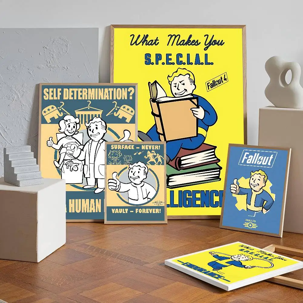 F-Fallout Game Vintage Posters Sticky Vintage Room Home Bar Cafe Decor Kawaii Room Decor