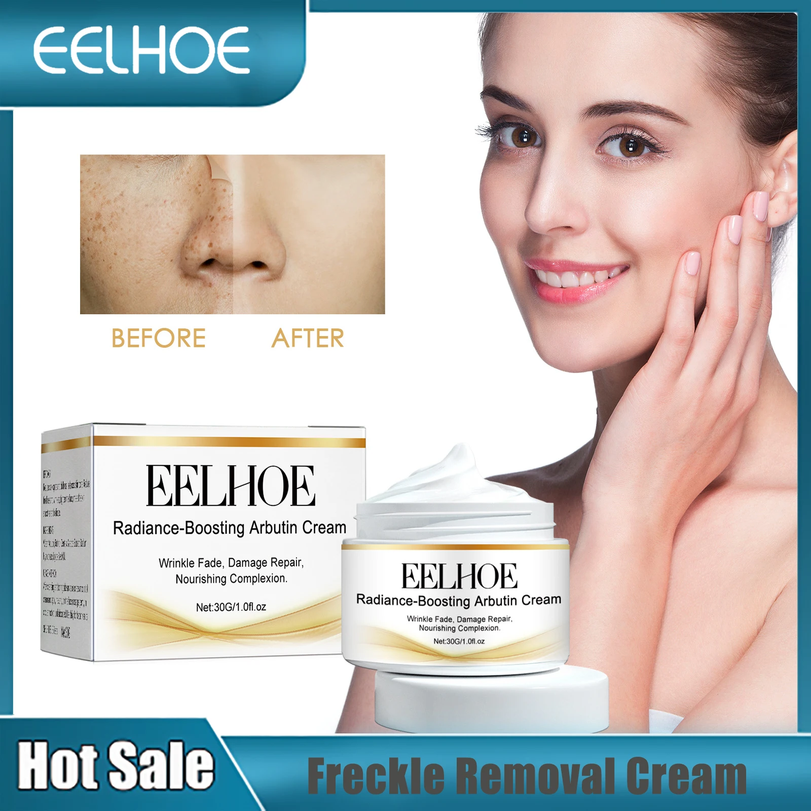 

Whitening Freckles Cream Age Spots Removal Fade Melanin Melasma Shrink Pore Moisturizing Brighten Pigmentation Correcting Cream