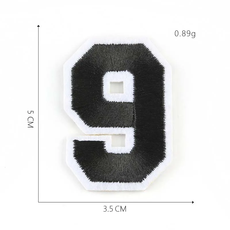 10 Stück/0~9 Nummer Stoff-Applikation Stickerei Aufbügel-Patch – Detail 10