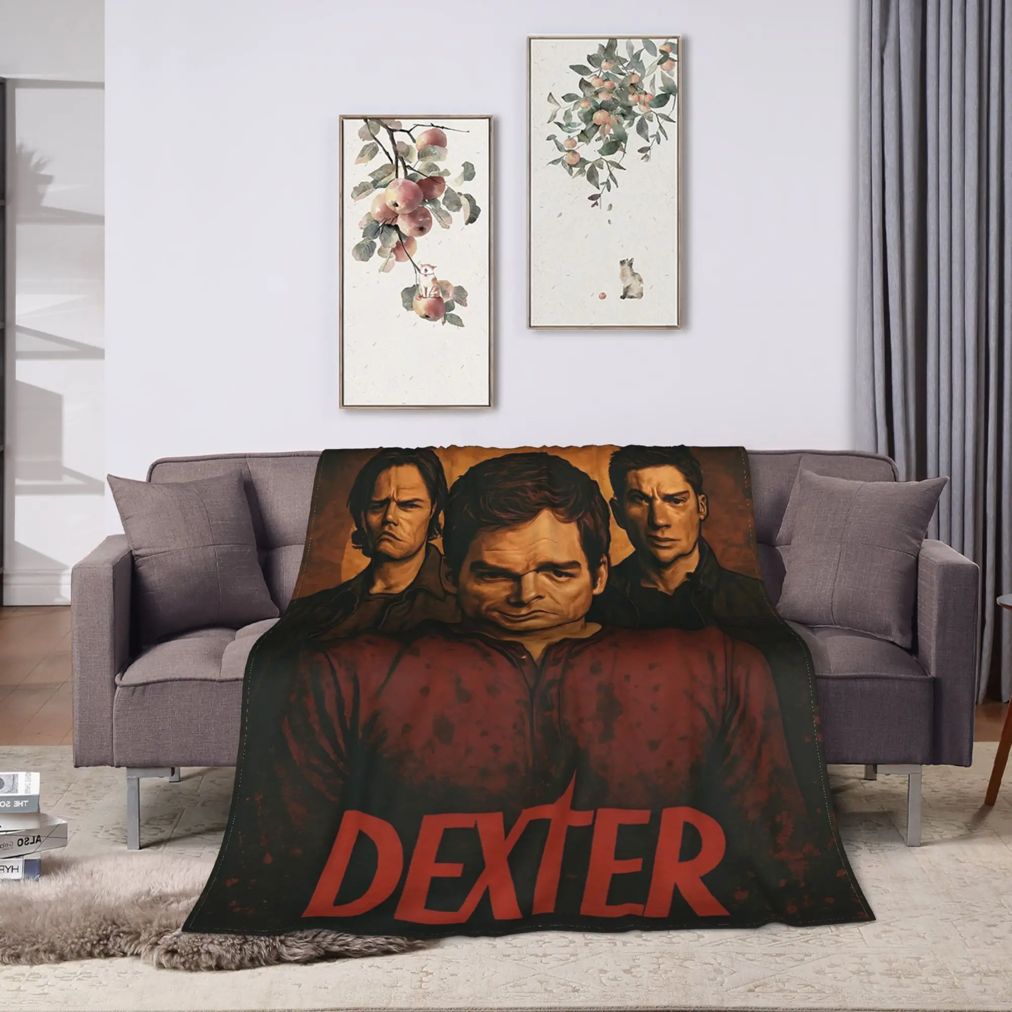 Warm BlanketKids Decorative Dexter Morgan  Throw Blanket  Flannel Bedspread For Couch Chair Sofa Bed Comfortable Sofa Bed Cover