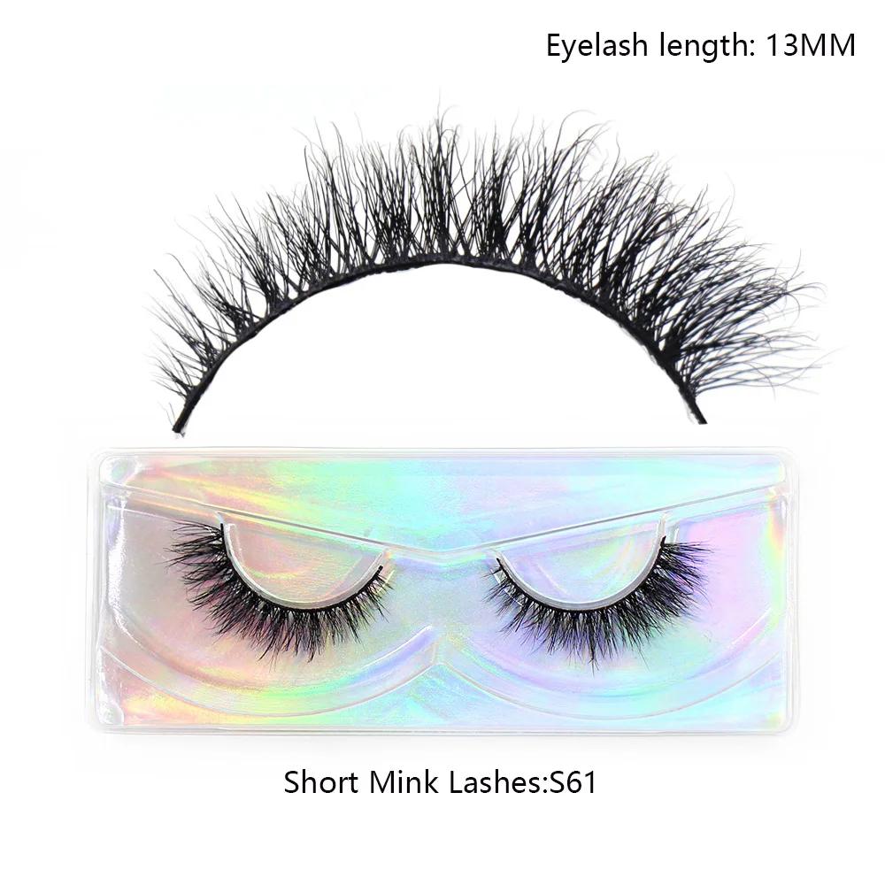 LEHUAMAO Maquiagem Korte Natuurlijke Nertsen Wimpers Pluizige Piekerige Wimpers Volume 12mm-15mm Valse Wimpers Wimper Extensio make-up
