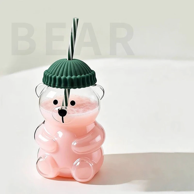 زجاجة عيد الميلاد القدح الدب البلاستيك/الزجاج عيد الميلاد القدح زجاجة ماء هدايا الحفلات كوب عصير الحليب فنجان القهوة زجاجة الشرب