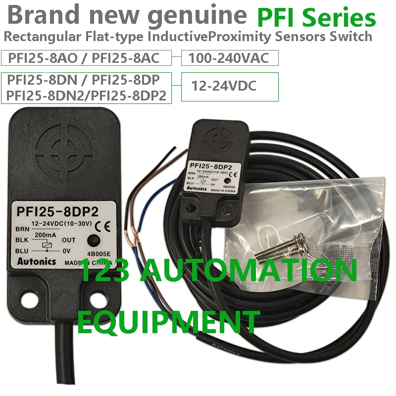 Authentic New Autonics PFI25-8AO 8AC 8DN 8DP 8DN2 8DP2 Flat Type Proximity Switch Sensor