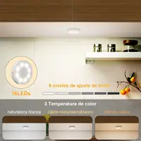 Lampe LED rechargeable par USB avec détecteur de mouvement, magnétique, sans fil, lumière blanche chaude sans scintillement pour placard, lit, armoire 4