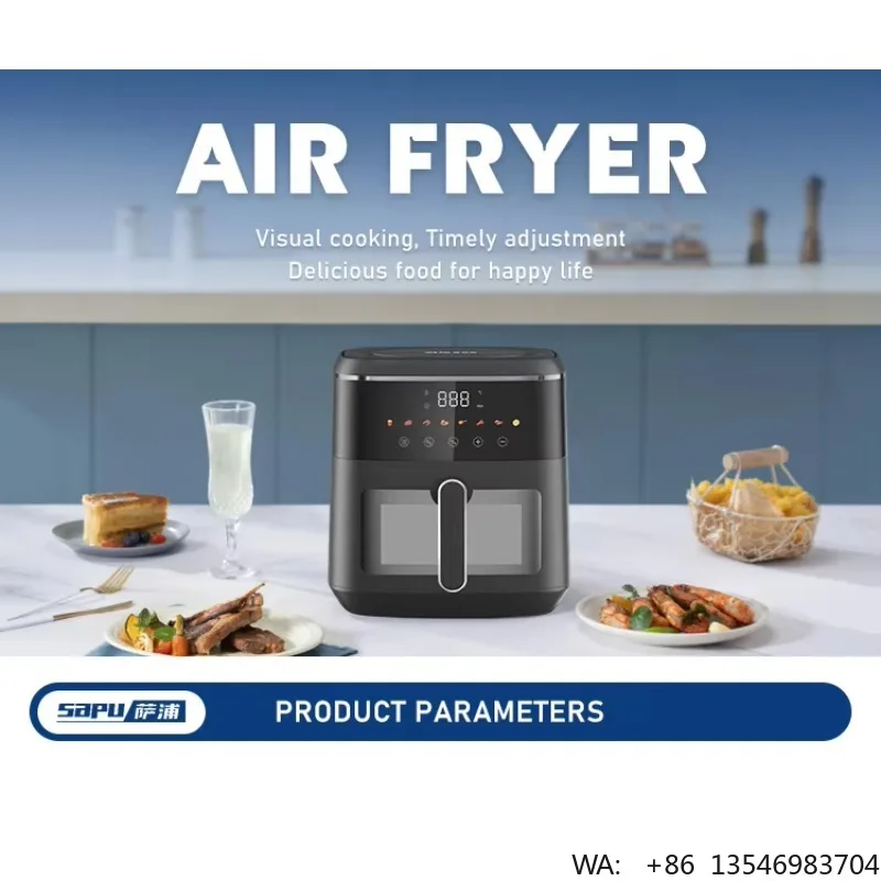 Design 1400W 6L New Arrival Nonstick Basket Big Capacity Hot Air Fryer Without Oil