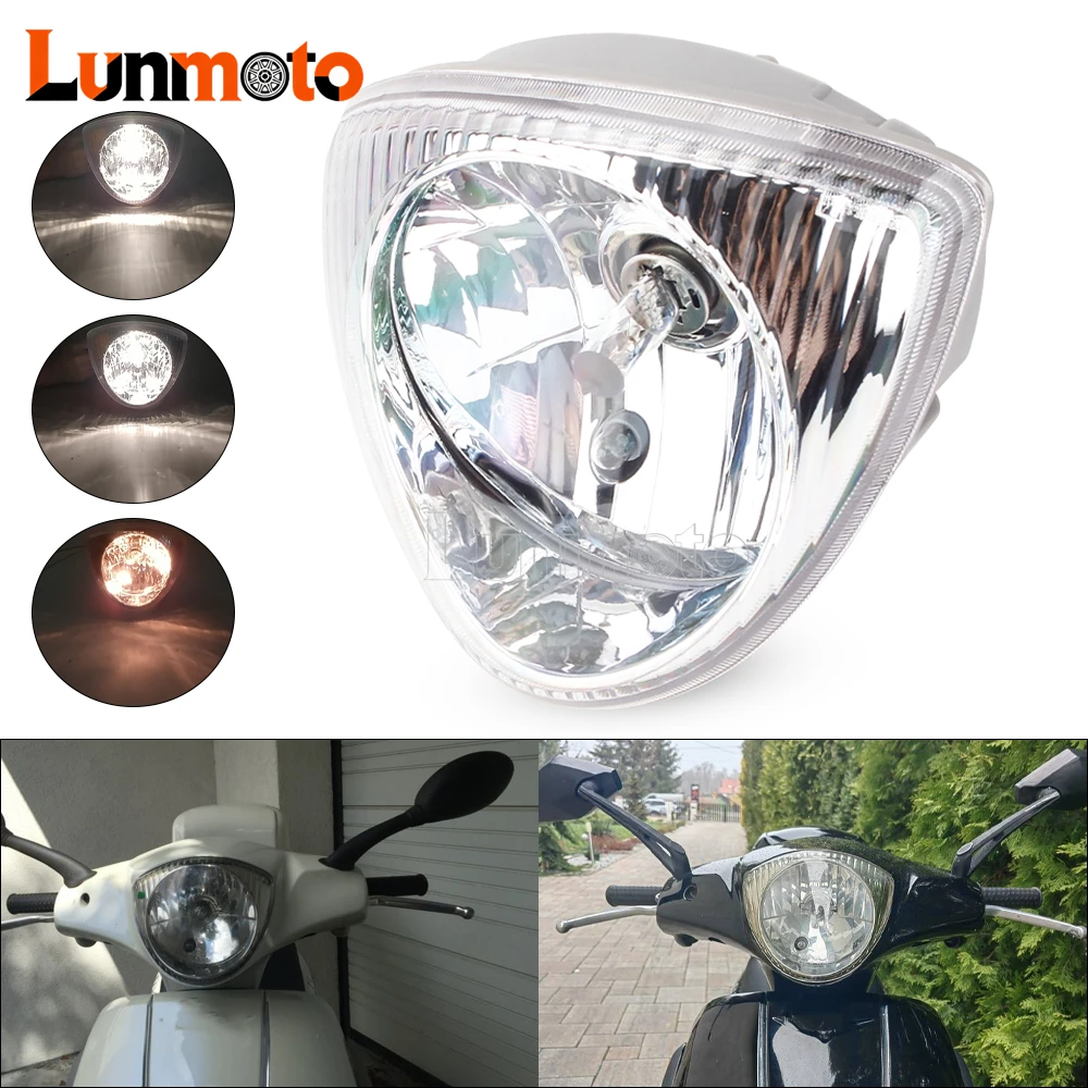 For PIAGGIO FLY 50 2T 4T 100 125 4T Euro 3 150 Liberty 50 Motorcycle Headlight Headlamp Scooter E6 E-Mark 12V Front Head Lights