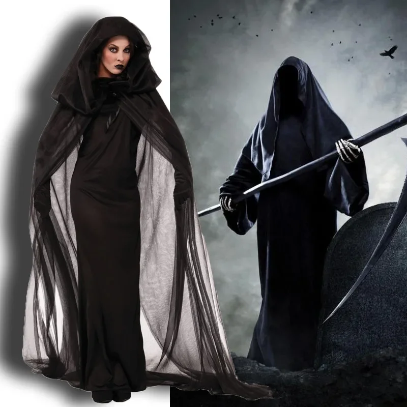 

Halloween Cosplay Women Ghosts Specter Witches Death Robes Long Maxi Fancy Party Dress Costumes