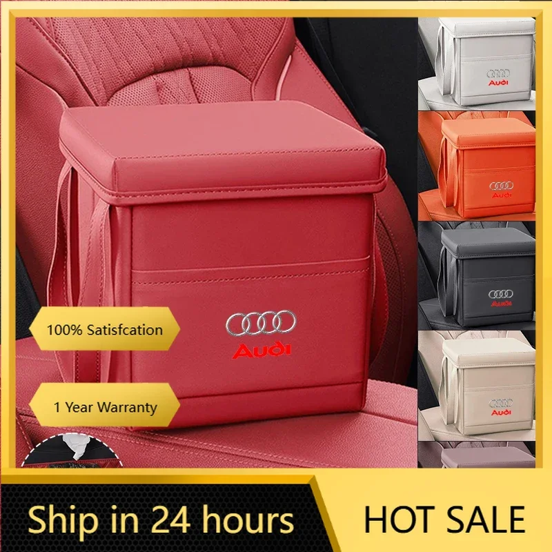 

2025 Горячий кожаный автомобильный складной мусорный бак, внутренняя сумка для хранения для Audi A3 A4 A6 A5 Q5 A1 Q7 Q3 TT SQ5 RSQ3 RSQ8 S3 RS6 Sline TT Ac