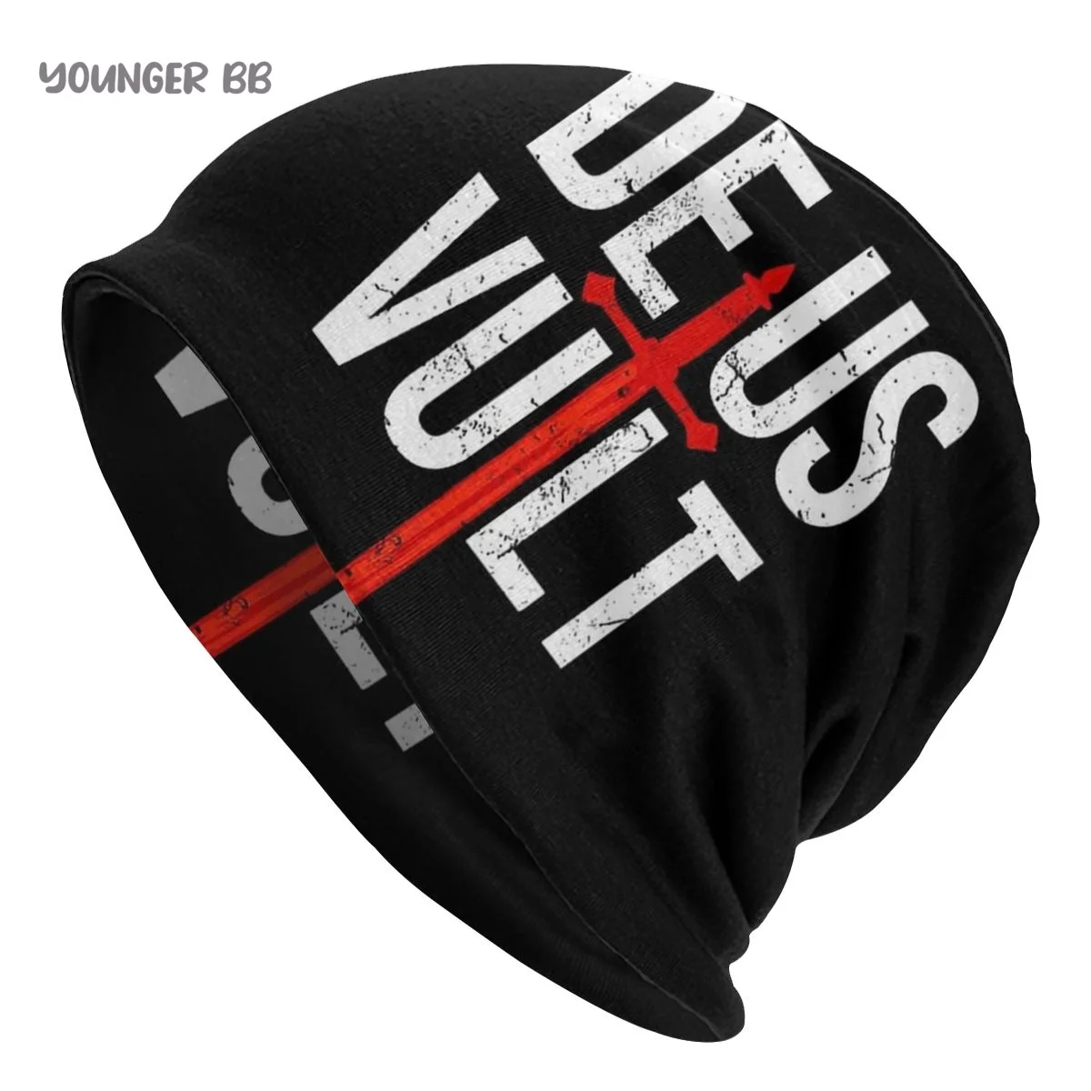 Llluminati uomo donna Beanie cappelli DEUS VULT God wish It Crusader Templar Order cappello lavorato a maglia Bonnet Street Skullies berretti