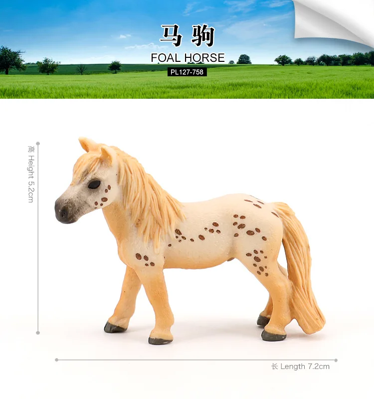 نموذج حيوانات مزرعة، بري مقلد عبر الحدود، ثابت صلب، لعبة محاكاة بلاستيكية