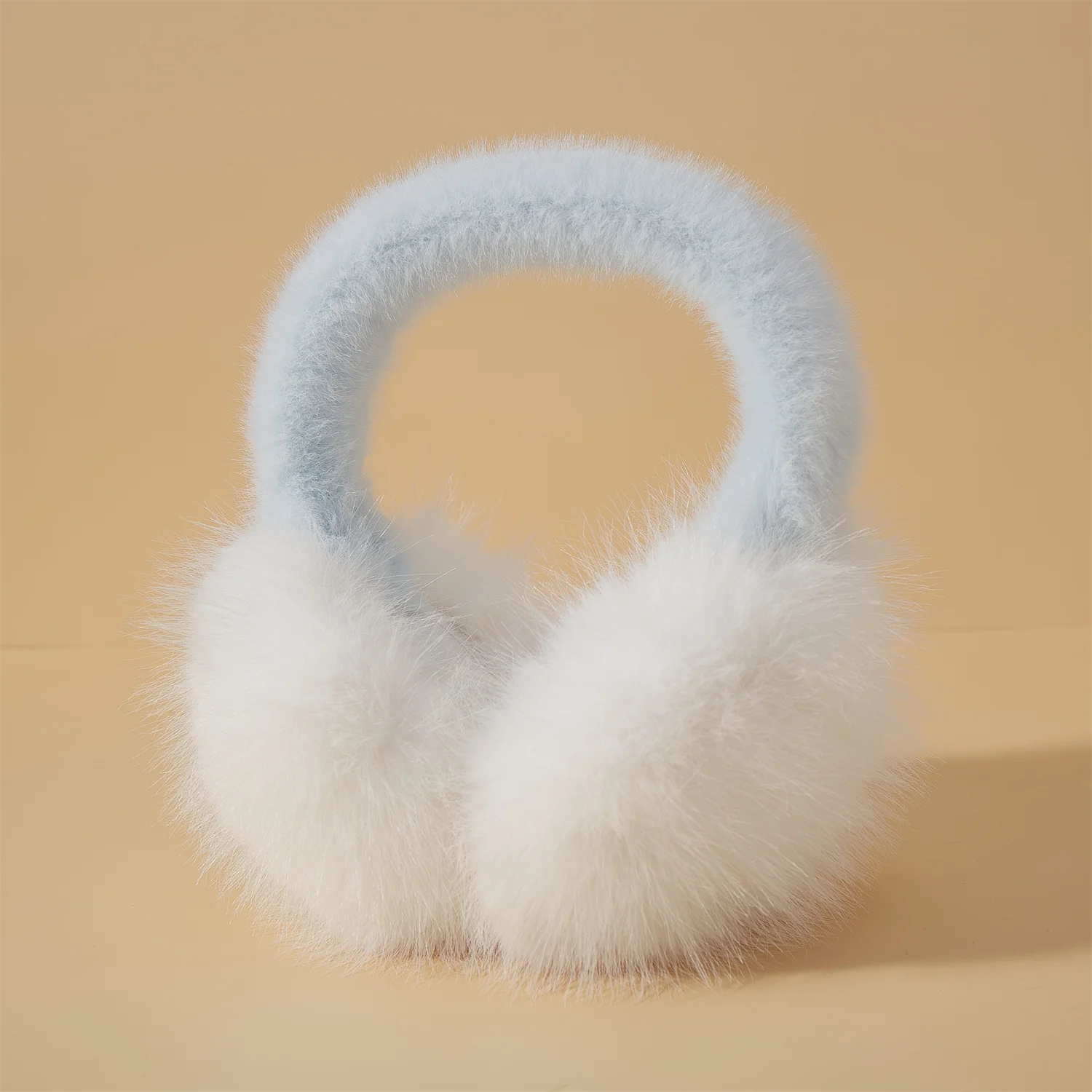 Trendy Contrasting Blue Earmuffs New Innovative Cute Colorful Art Matching Imitation Fox Fur Earmuffs for Woman Girl Winter