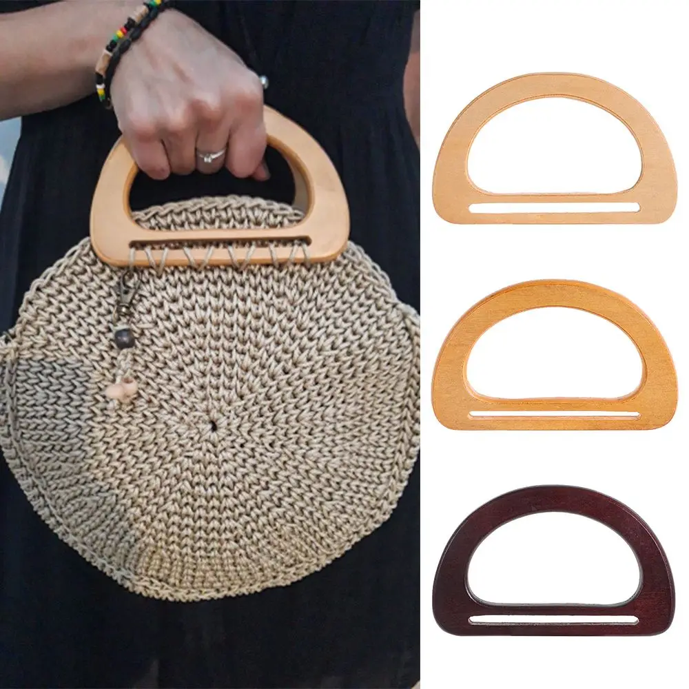 Diameter 15cm Wooden Bag Handle Replacement DIY Handbag Tote Handles O Bag Handles Purse bags Classic Straps Bag Accessories