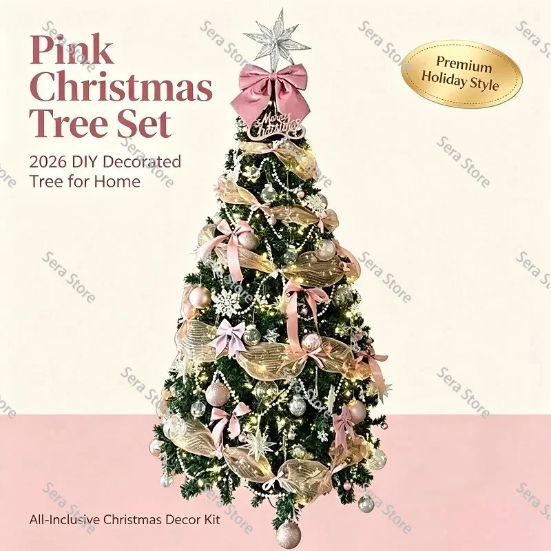 Ins‑Style Pink DIY Christmas Tree Set Household Indoor Festive Atmosphere Decor For Living Room