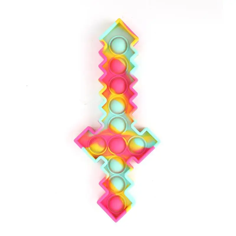 New Sword Pop Fidget Toys Push Bubble Puzzle Simple Dimple Squishy Sensory Decompression Anti Stress Squeeze Toys for Kids