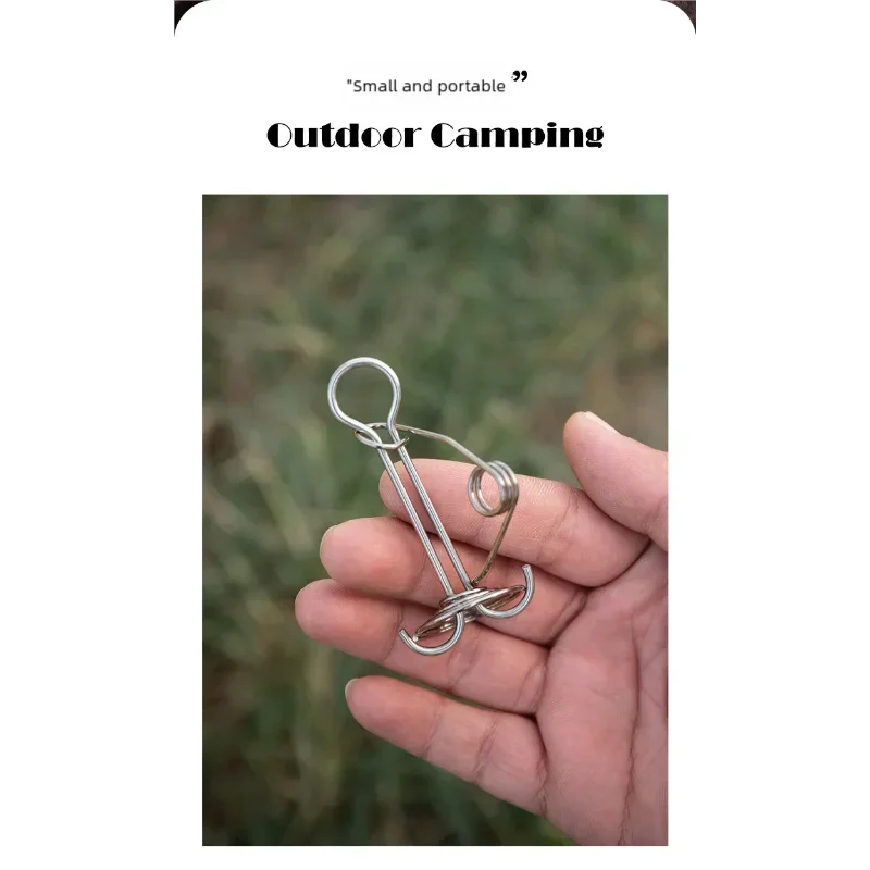 TARKA Camping Zelt Nagel Deck Nägel Octopus Torsion Frühling Schnalle Wein Seil Schnalle Fisch Knochen Nagel Wandern Zelt Zubehör – Detail 3