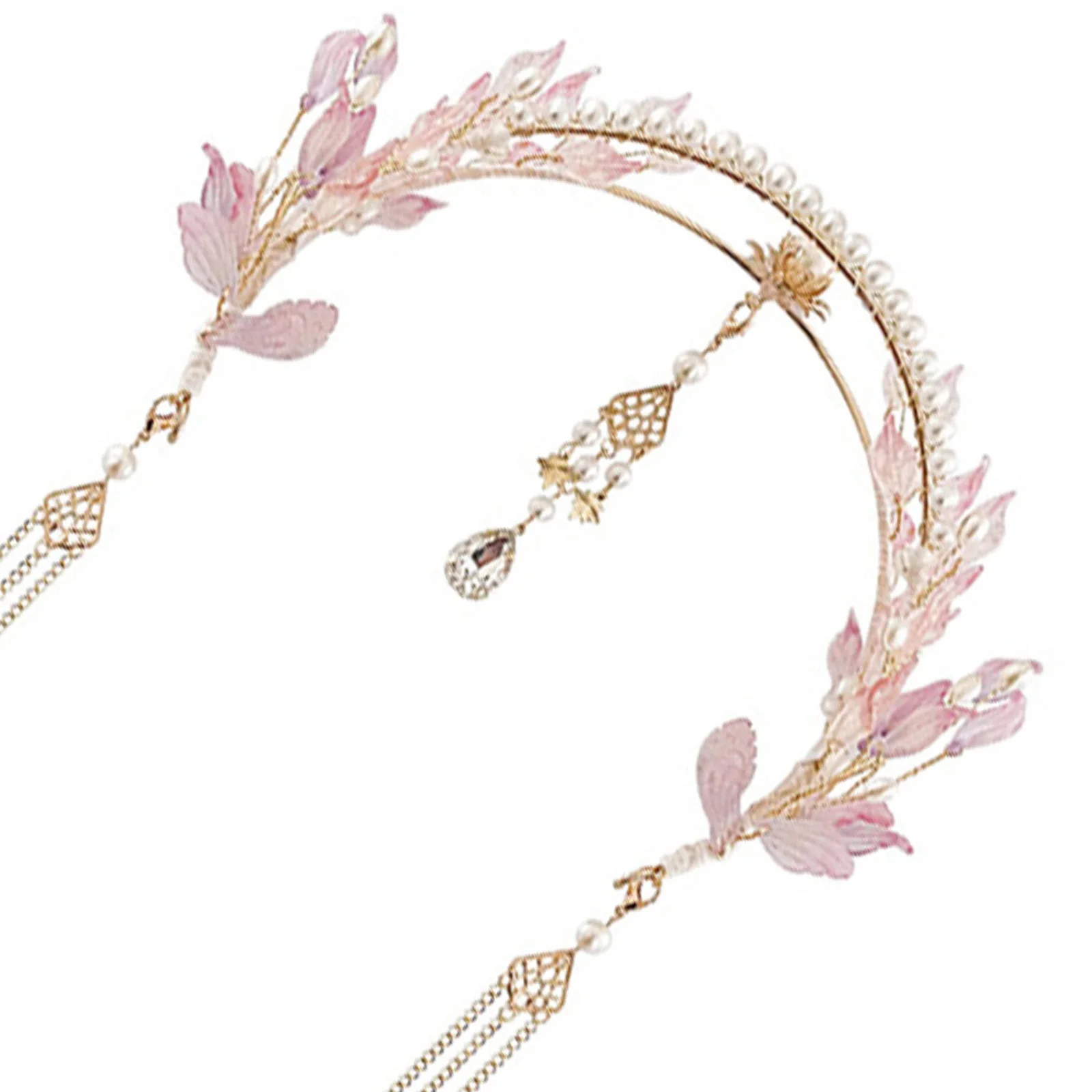 1 قطعة أغطية الرأس النمط الصيني أنيقة طويلة شرابة Hanfu غطاء الرأس للنساء إكسسوارات الشعر التقليدية حفل زفاف تبادل لاطلاق النار الصور