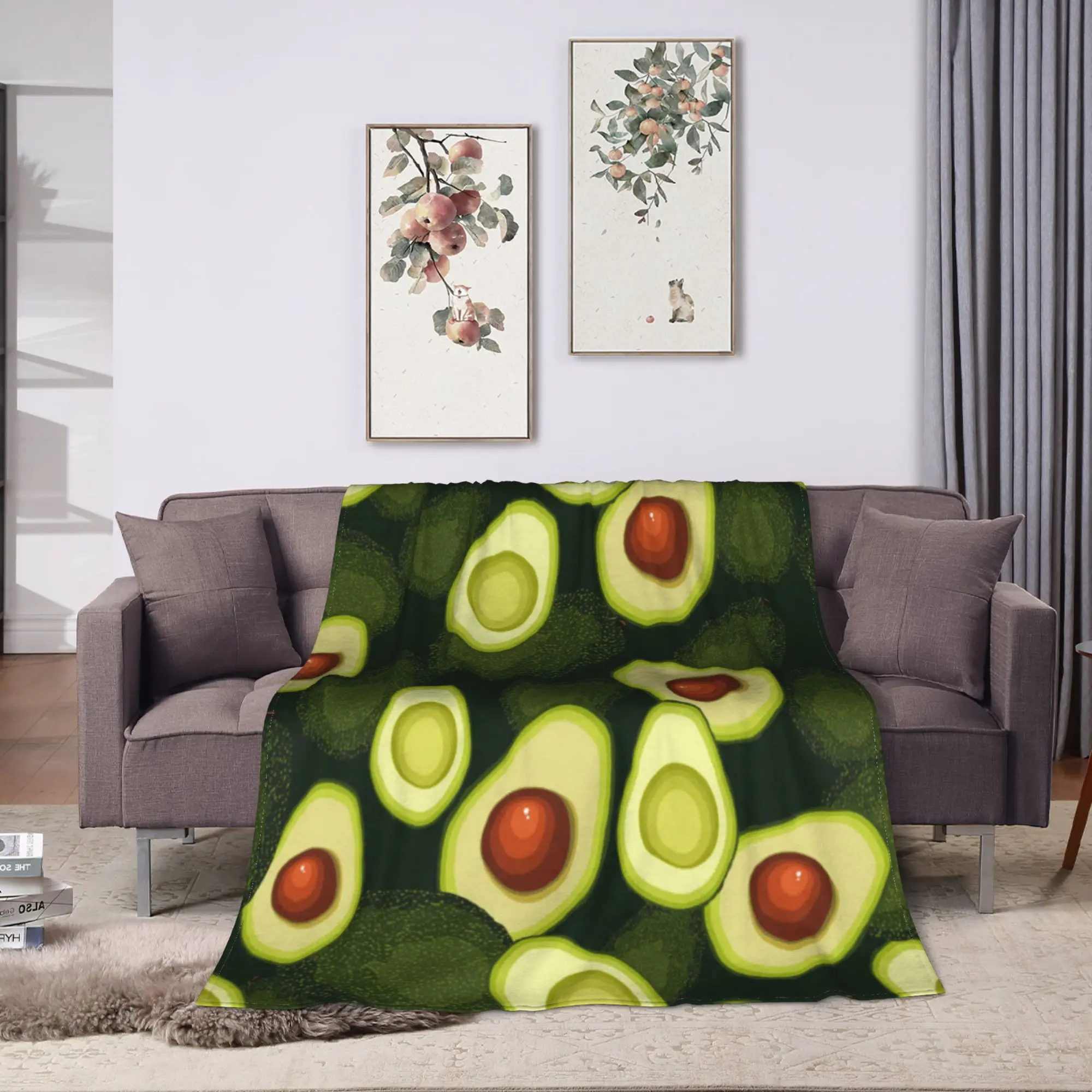 Cute Fruit Vegetable Blanket  Super Warm Novelty Plush Throw Blanket For Girls Boys Outdoor Flannel Bedspread Bed Cover