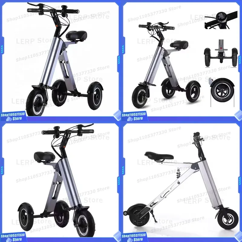 Portable Three-Wheeled Electric Scooter Ultra Light Foldable Design Safety Function 10-Inch Brushless Motor 250W for Smart
