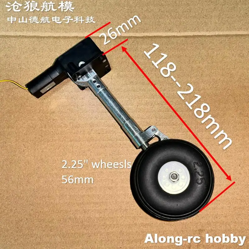 118 to 218mm  Main Retractable Damping Kneeling Side Landing Gear with 2 Wheels  for 3-6kg DIY Transport Aircraft RC Plane Parts