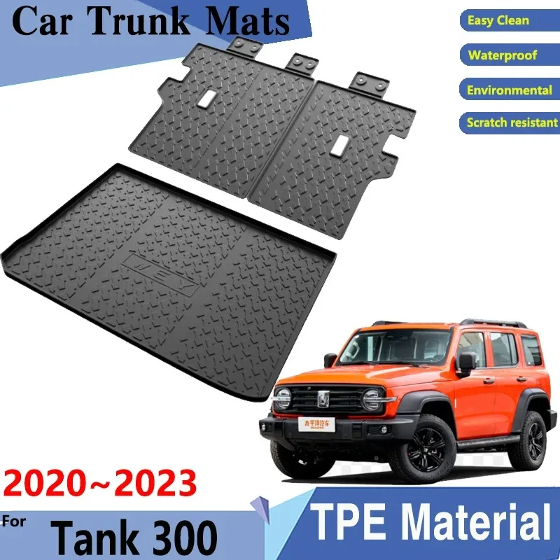 

Car Trunk Mats TPE Material for Wey Tank 300 GWM Car Accessories 2020 2021 2022 2023 2024 Rear Cargo Tray Trunk Rear Pads