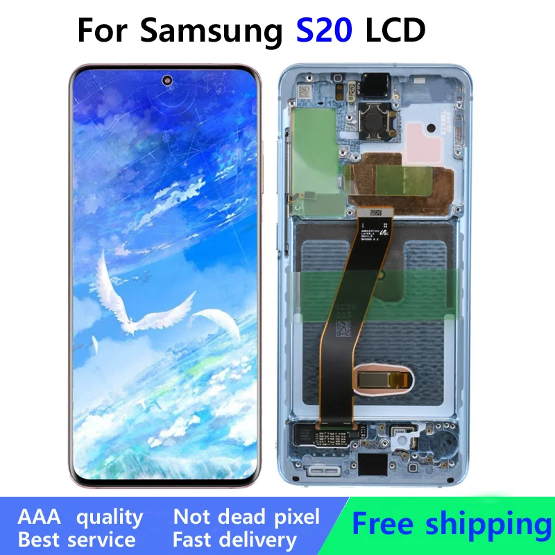 Testowany SUPER amolowany ekran LCD do Samsung S20 G980F/DS G980 SM-G980 wyświetlacz LCD ekran dotykowy Digitizer zamiennik