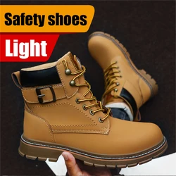 Work shoes  steel toe shoes for men wear resistant building comfortable safety work protection shoes