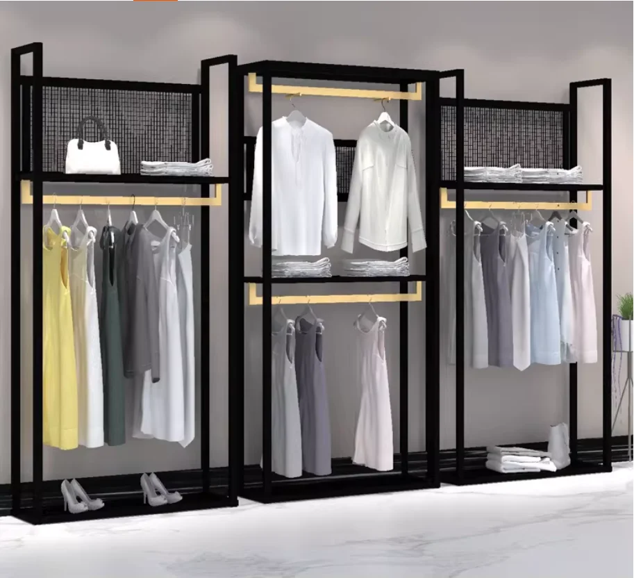 

IronworkNew Clothing Store Display Rack Floor-to-ceiling Men's And Women's Clothing Display Zhongdao Shelf Combination Clothes R