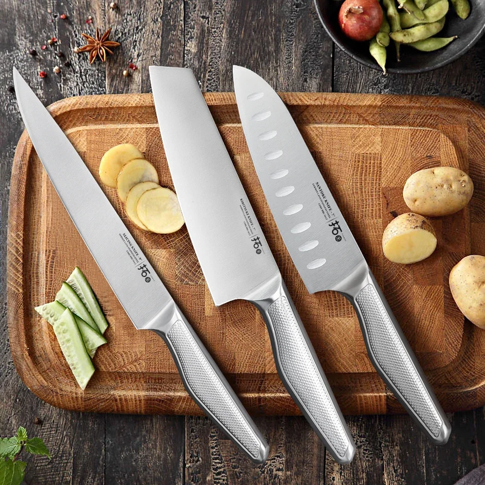 TURWHO Chef Knife German 1.4116 Stainless Steel Kitchen Knives Professional Vegetable Fish Meat Japanese Slicing Santoku Knife