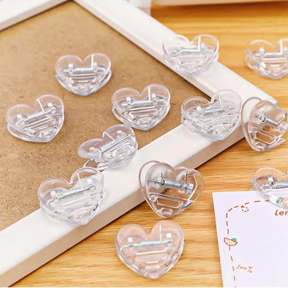 Index Clamp Snacks Sealing Clip Binder Clip Letter Clip Paper Clip Transparent Love Clip Heart Shape Clip Transparent Clip