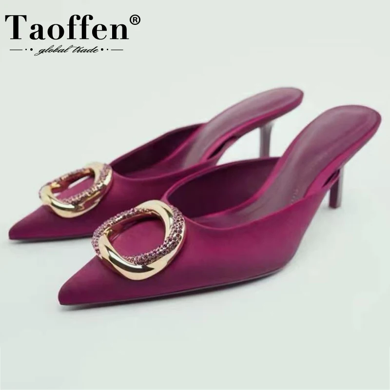 Taoffen INS Women Sandals Thin Heel Buckle Shoes Fashion Sexy Summer Shoes For Woman Party Club Ins Female Footwear Size 35-41