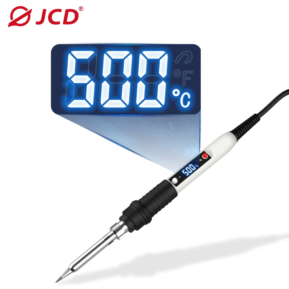 JCD 80W Electric Soldering Iron Kit Adjustable Temperature 110V 220V LCD Welding Tool Ceramic Heater Soldering Iron and Tin Wire