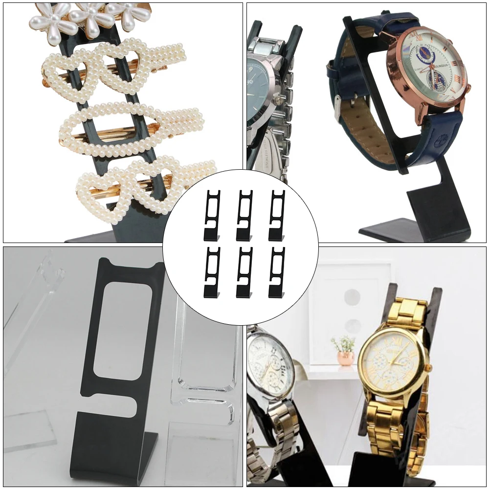 

6pcs Watch Display Stand Holder Wristwatch Jewelry Rack Plastic Vintage Single Racks For Store Showcases Modern Design