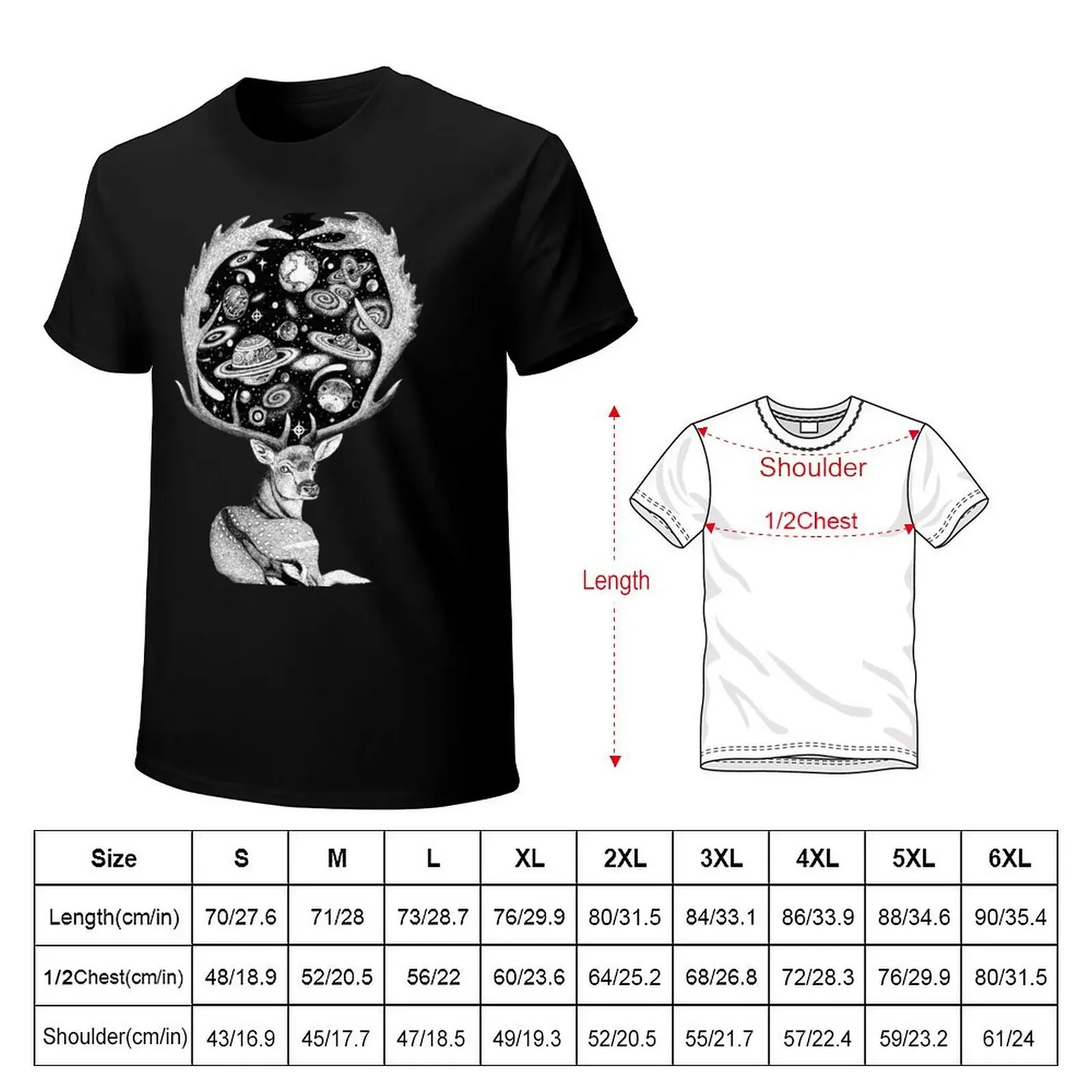 Space Deer T-Shirt baggy shirts anime plus sizes mens graphic t-shirts big and tall