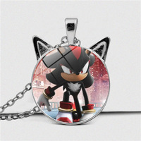 Cartoon Film Sonics Necklace for Men Women Pendants with Ears Metal Neck Chains Fashion Jewelry Charms Accessories Party Gift
