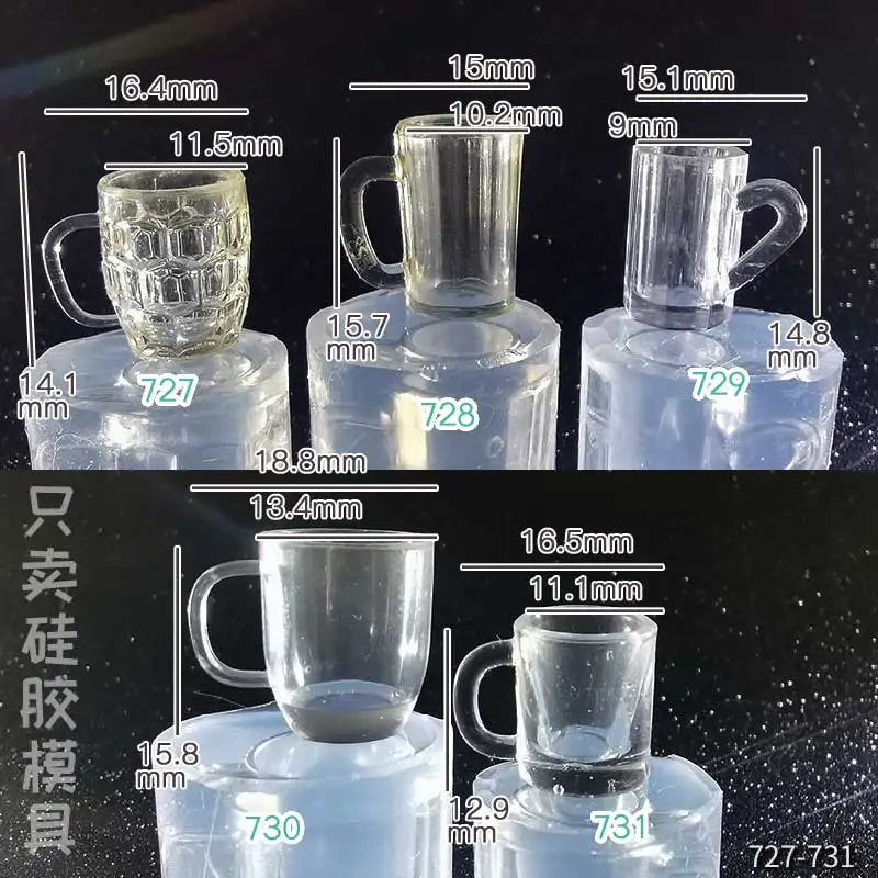 

DIY Handcraft Mini Beer glass Epoxy Resin Mold Food Play Miniature Pinching Mould Epoxy Resin Mold UV Resin Moldse