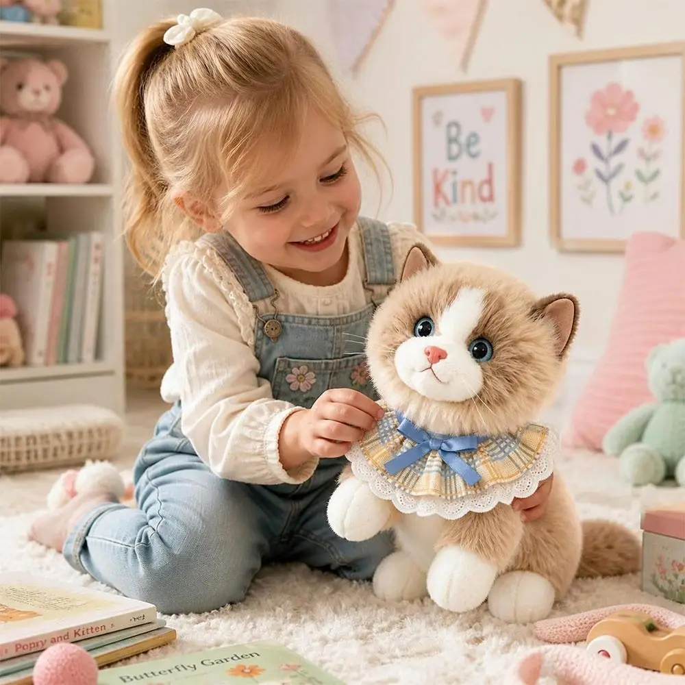 New Floral Pattern Decorative Doll Bib Checkered Pattern Decorative Style Toy Bib Dress-Up Accessory Pet Bib Doll Dress-Up